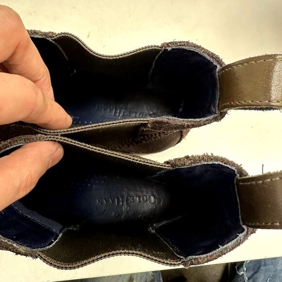 Cole Haan x Nike Air Grayson Dark Brown Suede Wingtip Chelsea Boots C10856 9 - Picture 8 of 12